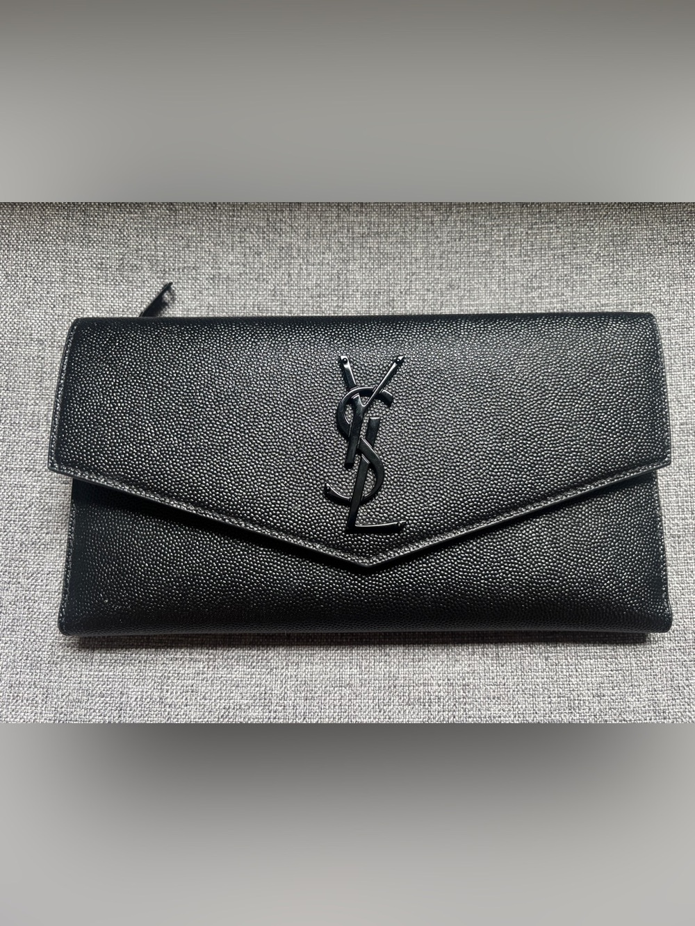 Yves Saint Laurent Black Leather Envelope Wallet Caviar - Picture 2 of 11